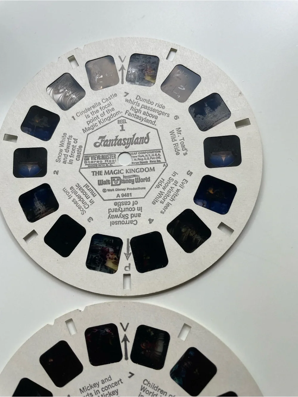 Vintage View-Master Reels - Frontierland / Fantasyland